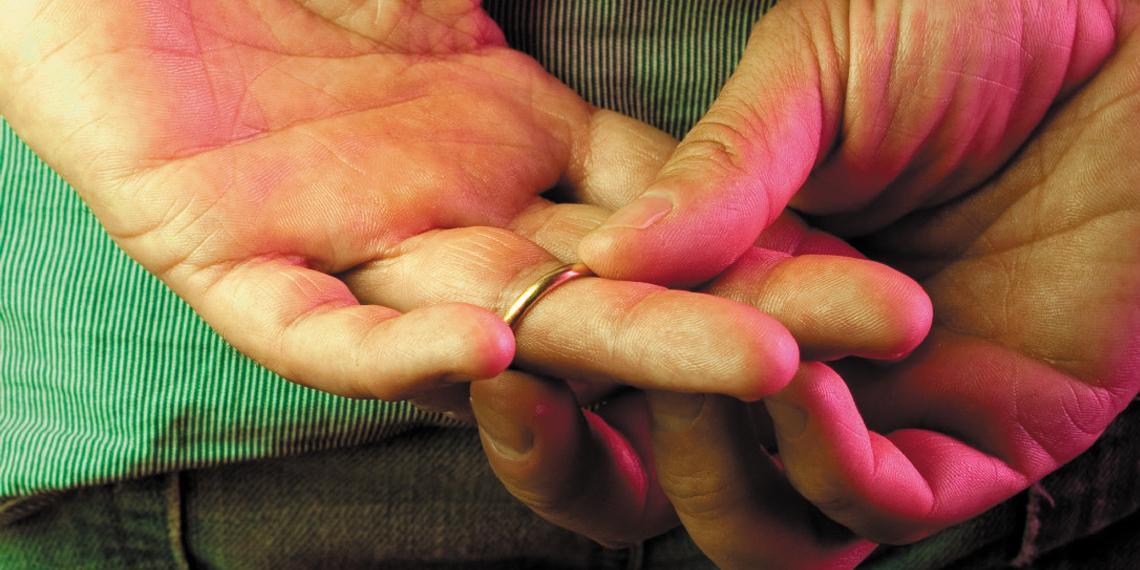 a man with a wedding ring