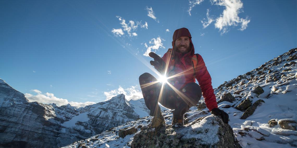 a man on a mountain