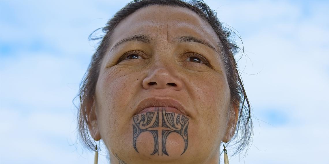 a woman at Parihaka