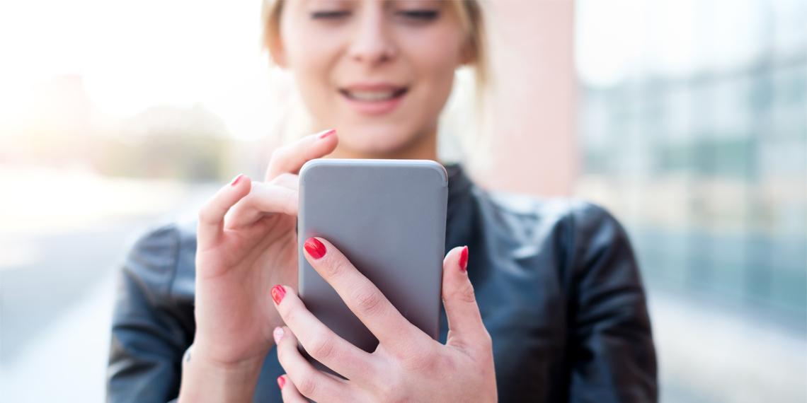 a girl using her phone