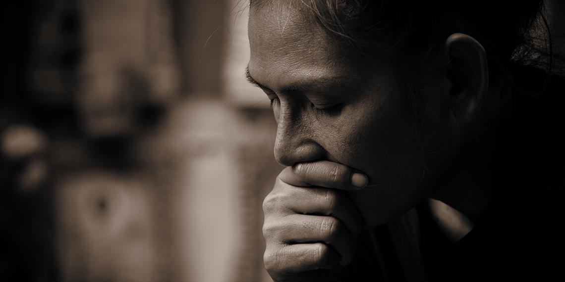 a woman praying