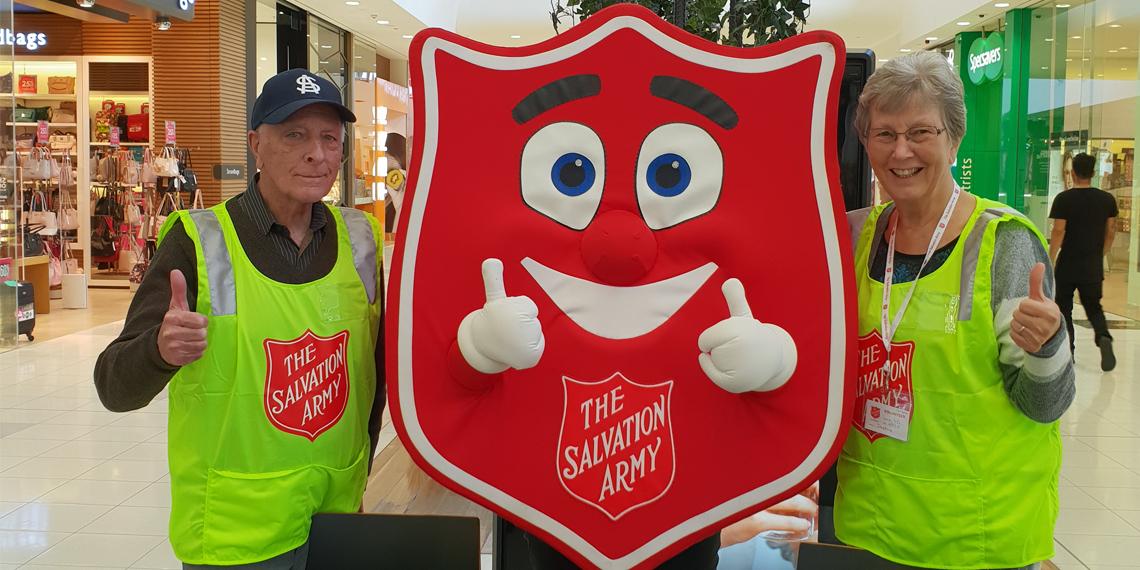 Volunteers for the Red Shield Appeal 2018, Lieutenant Colonels Wes and Daphne Rabbitts.