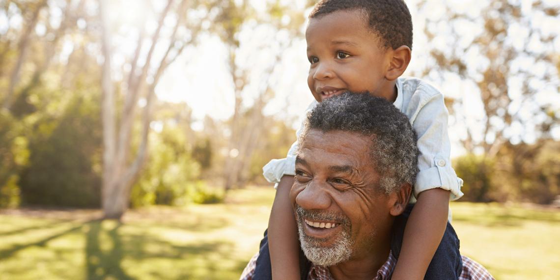 a grandparent and child