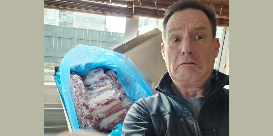 CM manager Craig Fluery with some large donations of meat