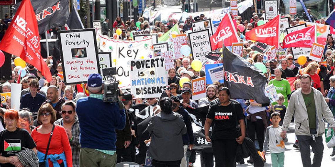 people demonstrating against poverty
