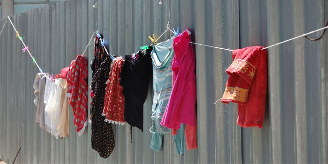 washing on a fence