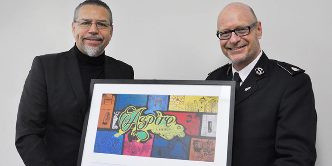 Commissioner Robert Donaldson withThe Warehouse Group CEO Nick Grayston