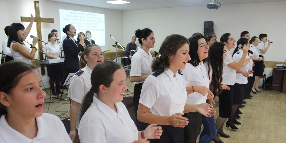 The newly formed Gospel Choir in Georgia - hoto by Captain Levan Kvernadze