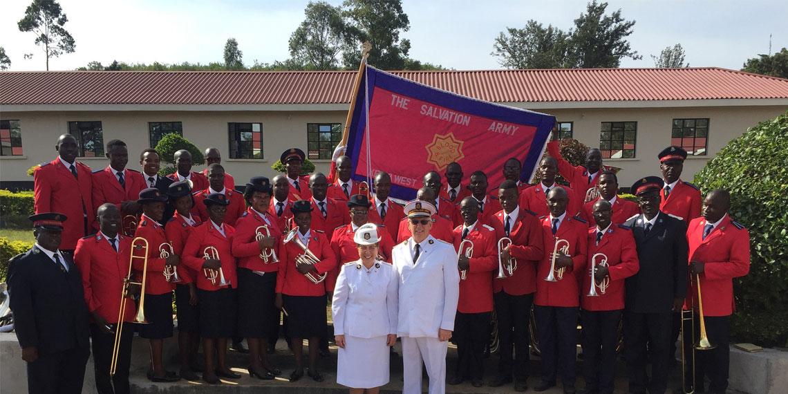 The General and Commissioner Rosalie pictured with the Kenya Staff Band