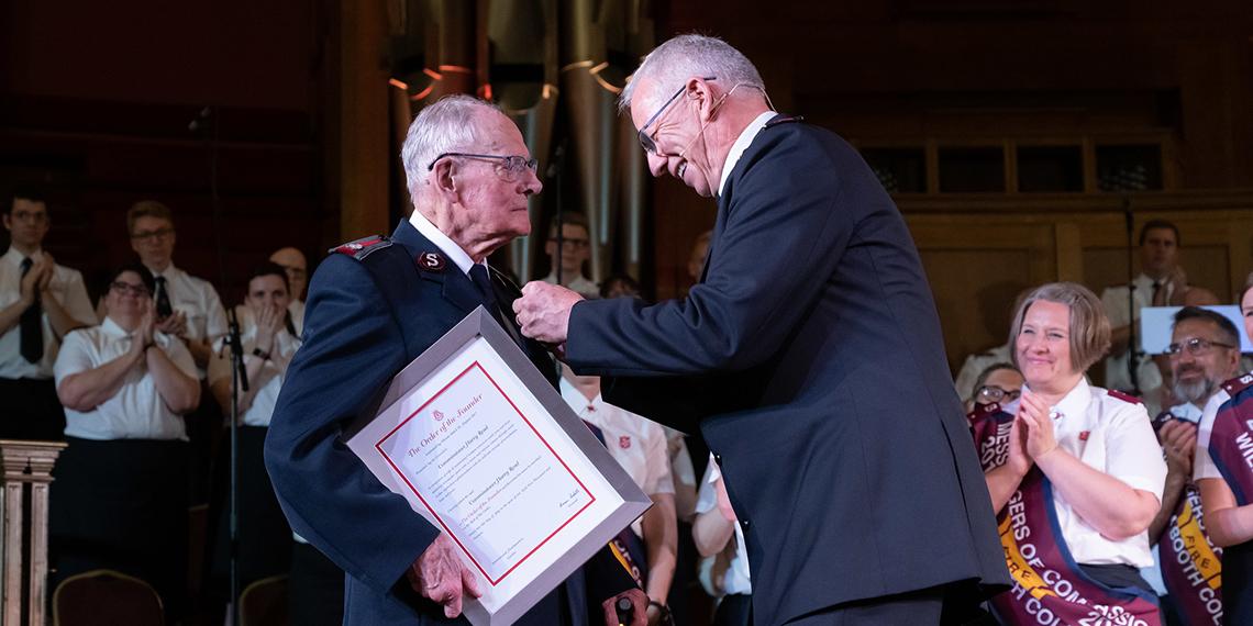 General Brian Peddle admits Commissioner Harry Read to the Order of the Founder