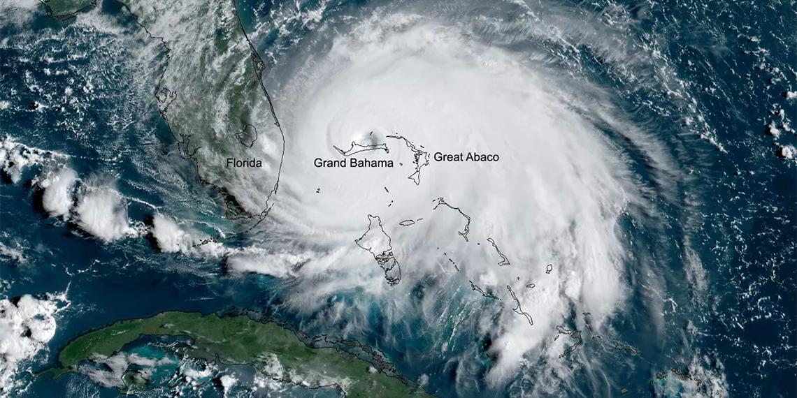 Area of Bahamas affected by Hurricane Dorian