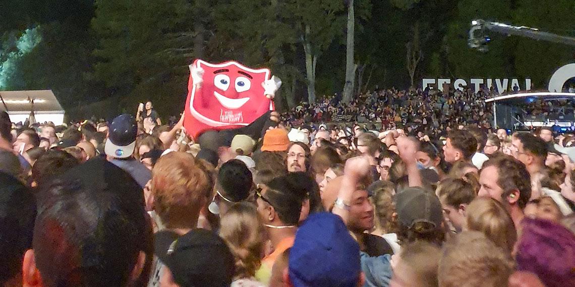Shieldy crowd surfing
