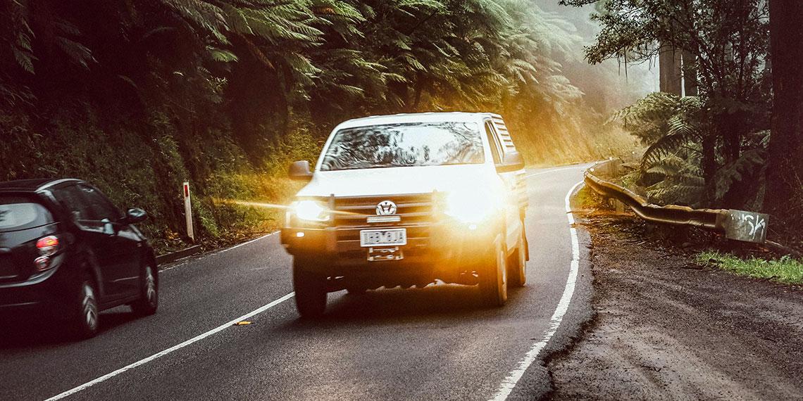 Ute on country road