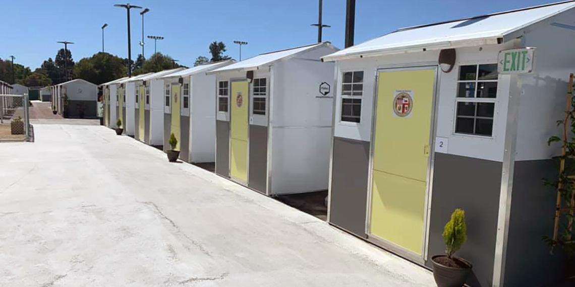 'Tiny House' accommodation at Salvation Village, Harbor City, USA