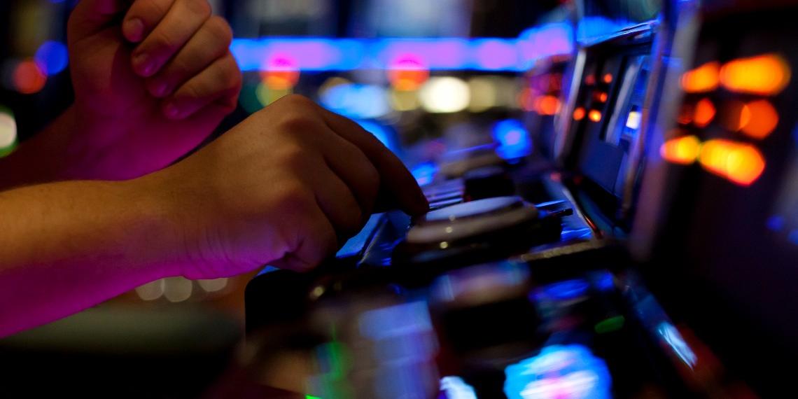 Person using a slot machine