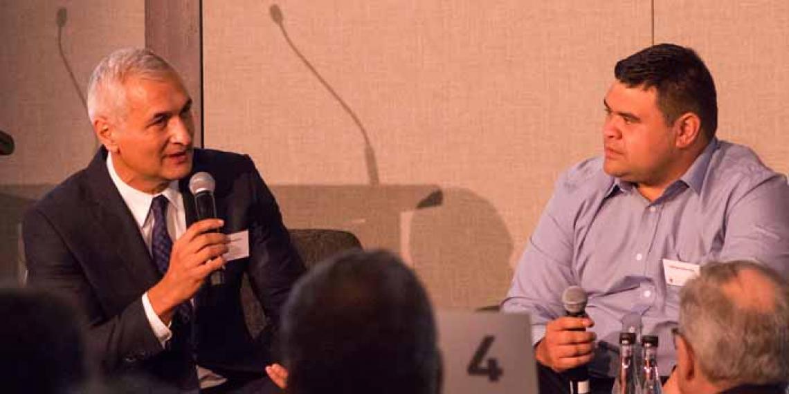 Mike McRoberts interviews Nathan at the Red Shield Appeal Breakfast